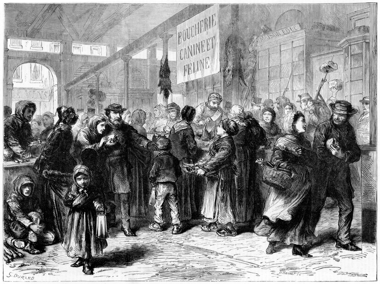جزار لحوم الكلاب والقطط في باريس ، الحرب الفرنسية البروسية ، 1871 بواسطة غير معروف