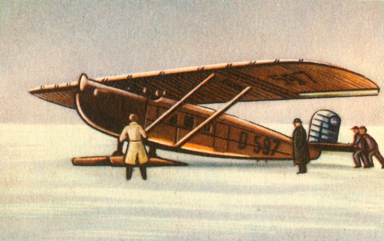 طائرة دورنير ميركور مع زلاجات ثلجية ، 1920 ، 1932. بواسطة غير معروف