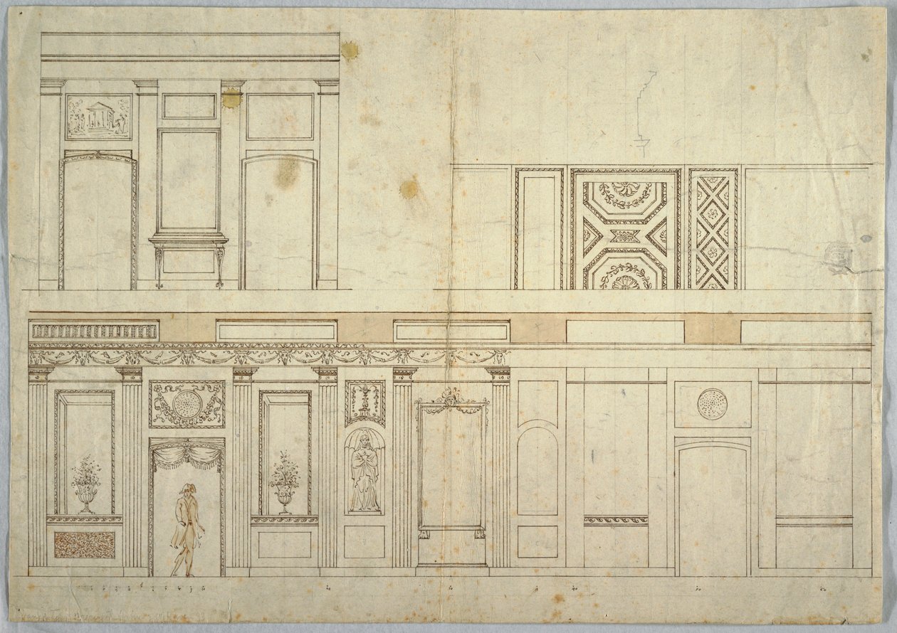 رسم ، تصميم داخلي ، 1800-1820 بواسطة غير معروف