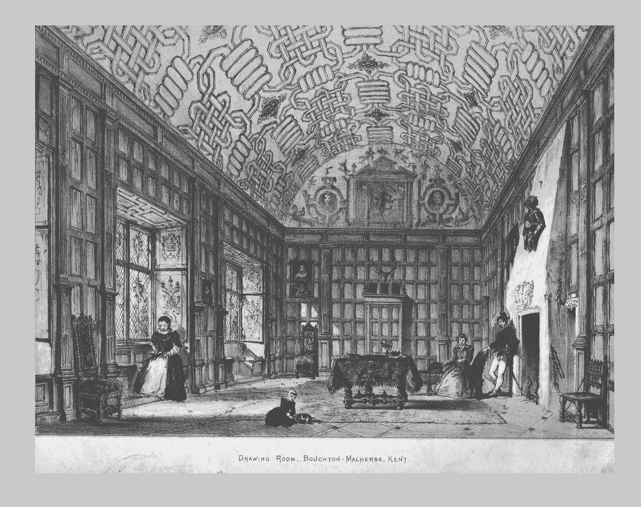 غرفة الرسم ، Boughton-Malherbe ، Kent. ، منتصف القرن التاسع عشر بواسطة غير معروف