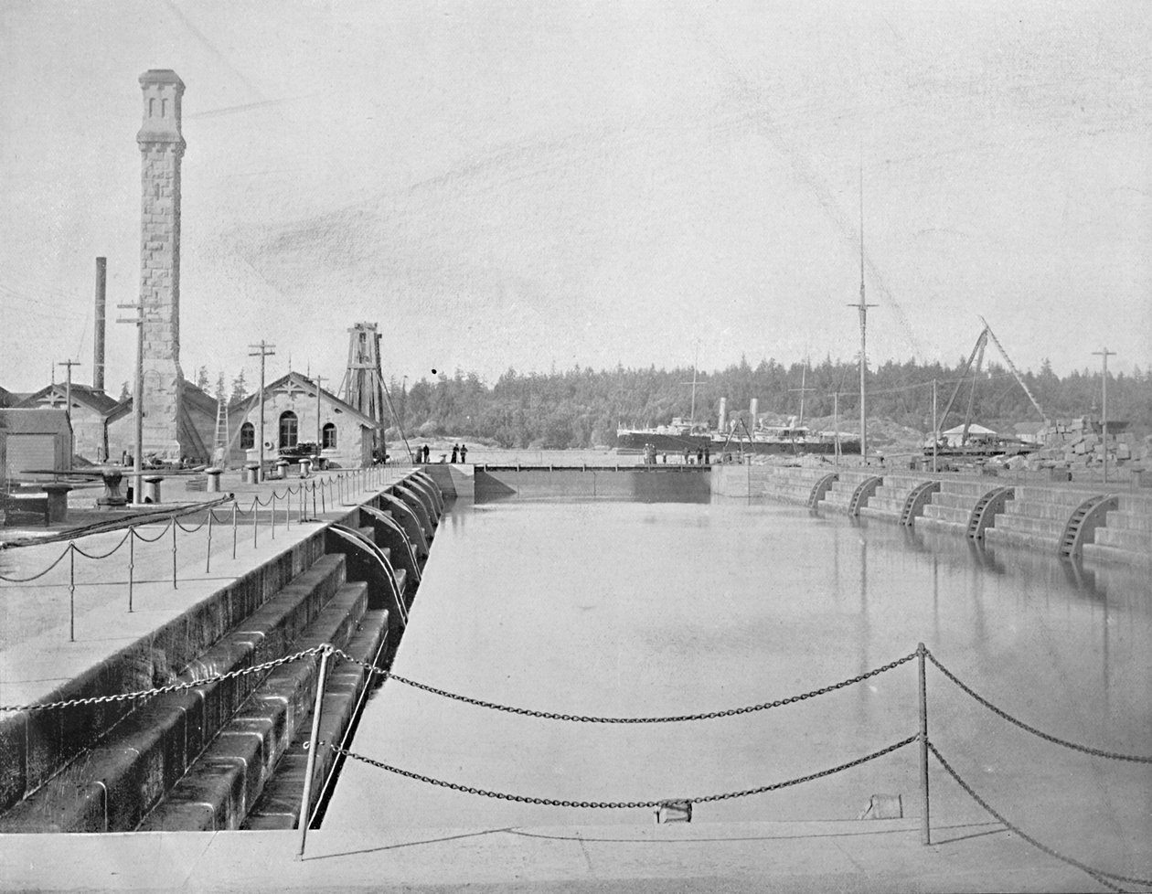 حوض جاف في Esquimalt ، كولومبيا البريطانية ، c1897. بواسطة غير معروف