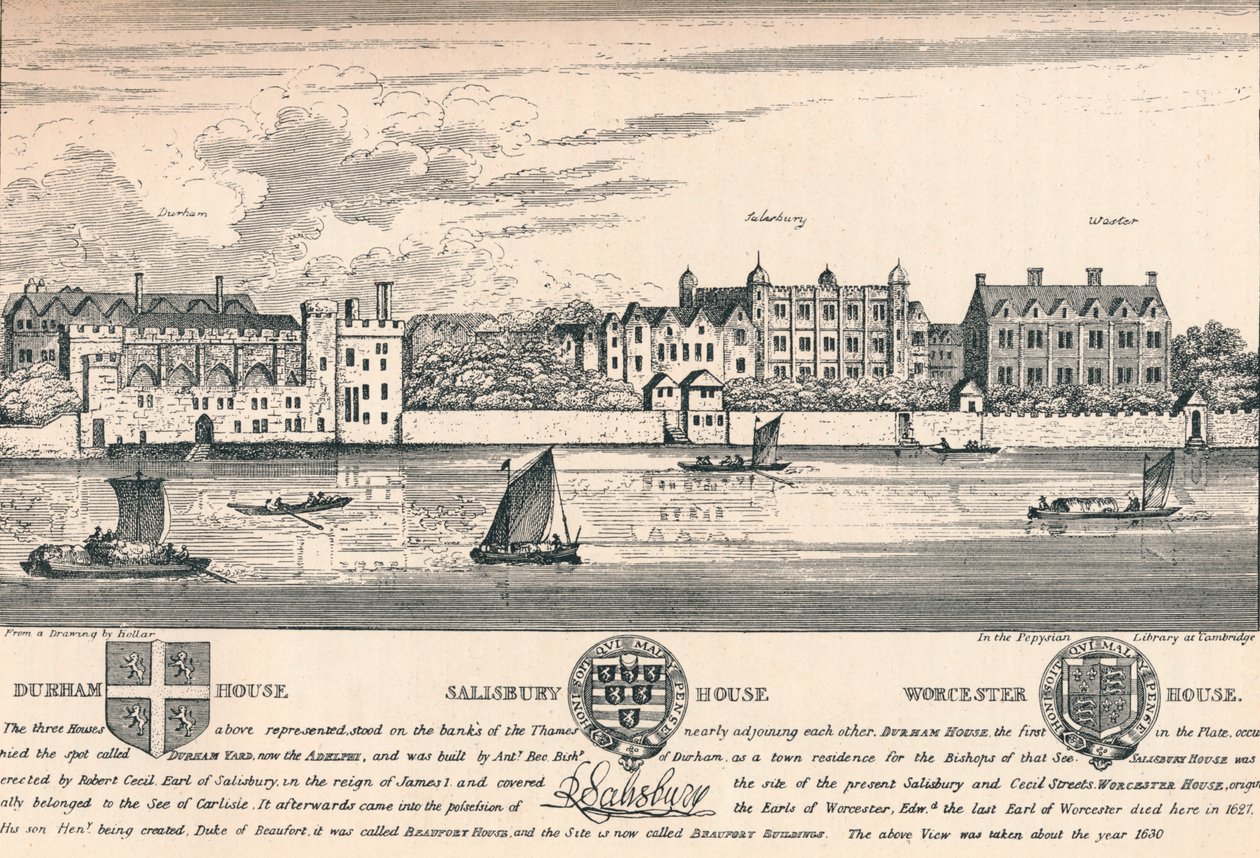 دورهام هاوس ، Salisbury House and Worcester House ، لندن ، c1808 1903 بواسطة غير معروف
