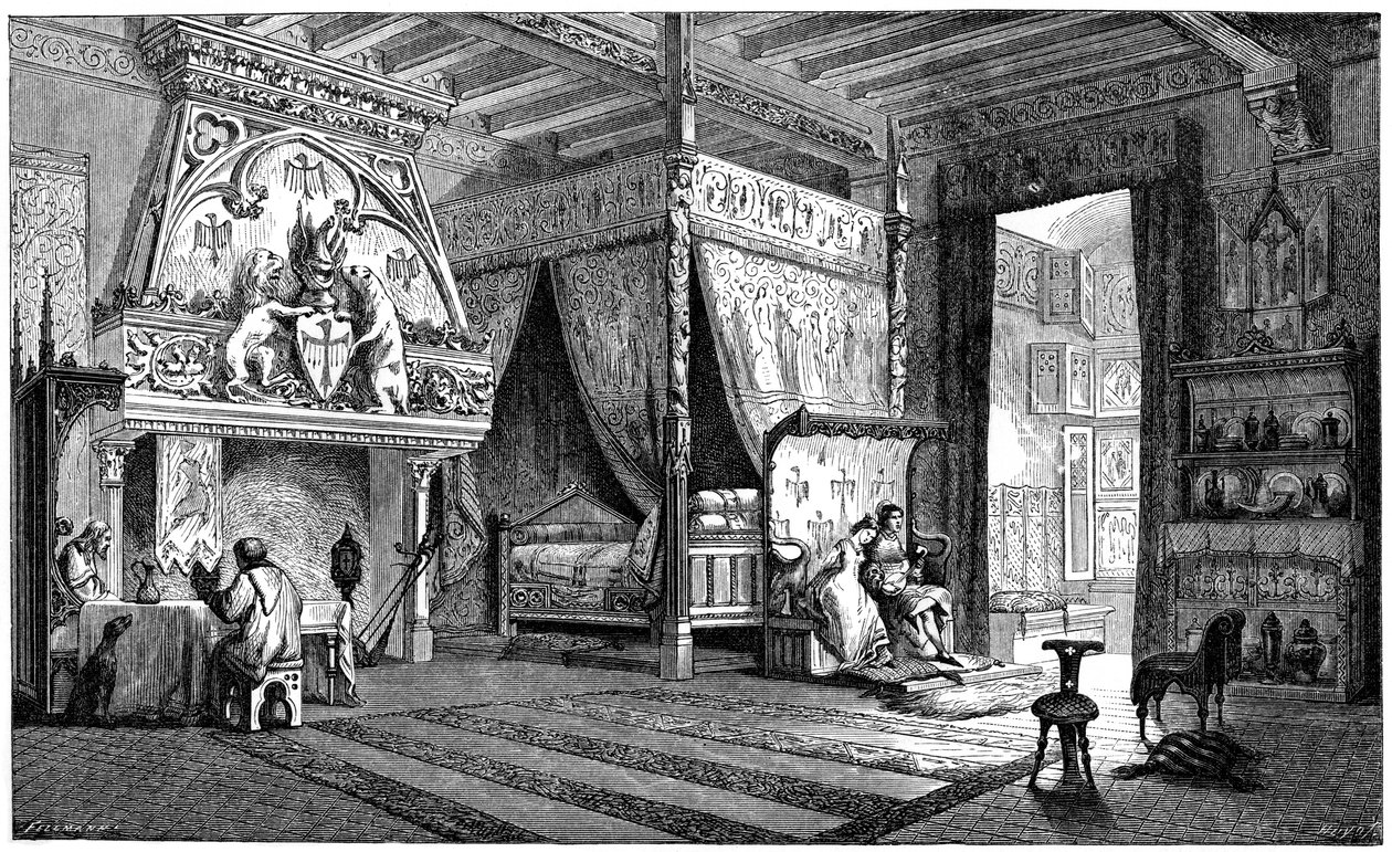 غرفة سكنية لسيطين من القرن الرابع عشر ، 1870 بواسطة غير معروف