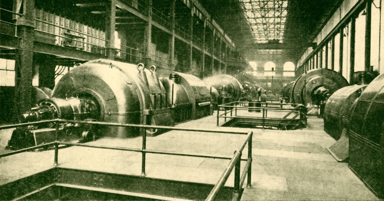 Dynamos في محطة Great Underground Generating at Lots Road ، Chelsea ، 1930. بواسطة غير معروف