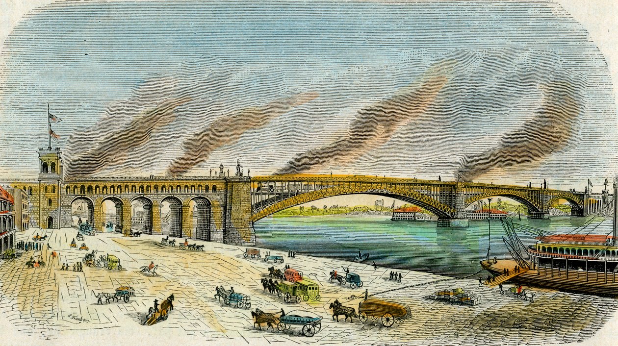 جسر Eads ، سانت لويس ، ميزوري ، الولايات المتحدة الأمريكية ، c1874 بواسطة غير معروف