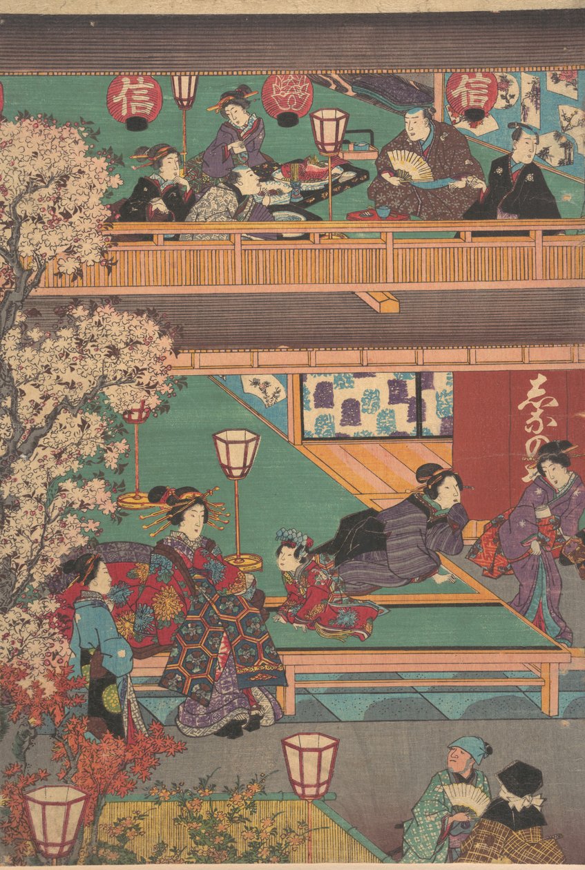 في وقت مبكر من المساء في Yoshiwara Inn ، القرن التاسع عشر. بواسطة غير معروف