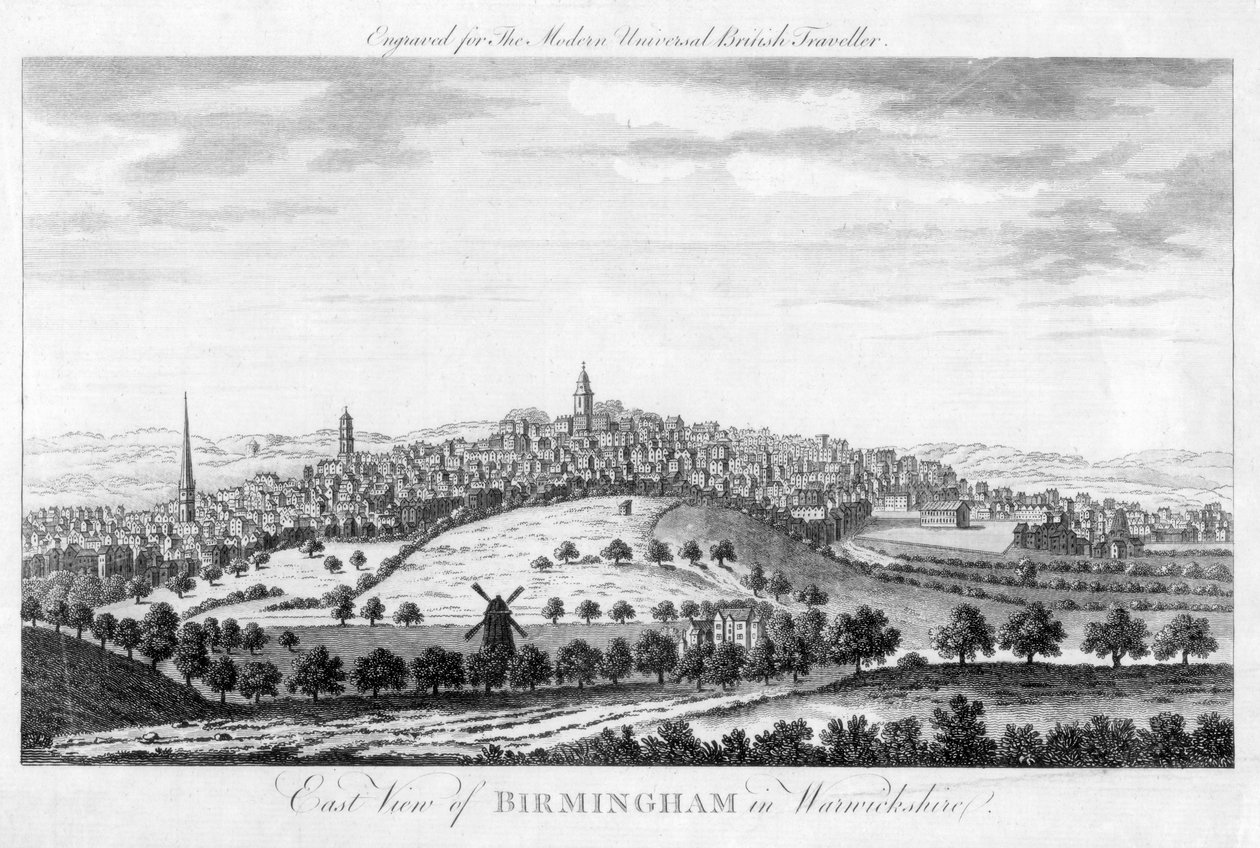 منظر شرقي لبرمنجهام في وارويكشاير ، 1779 بواسطة غير معروف