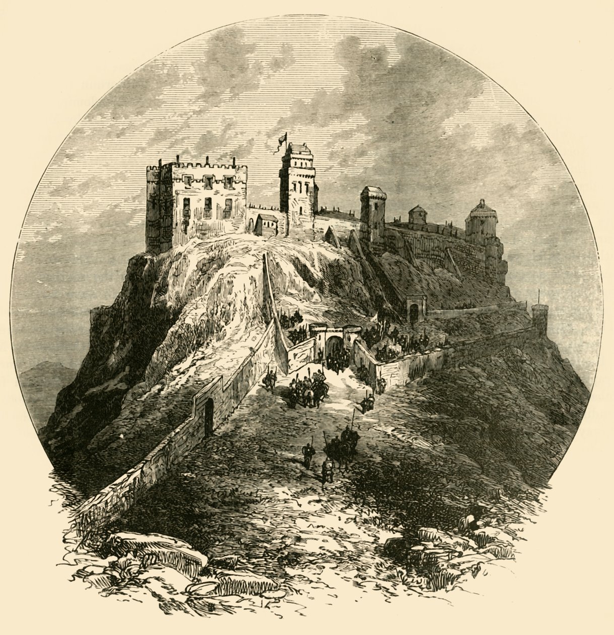 قلعة ادنبره ، كما كانت قبل حصار 1573 ، 1890. بواسطة غير معروف