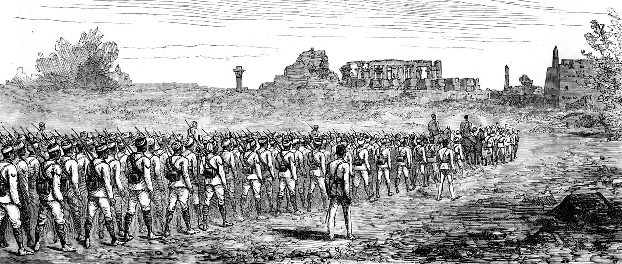 القوات المصرية في الكرنك ، مصر 1889 بواسطة غير معروف
