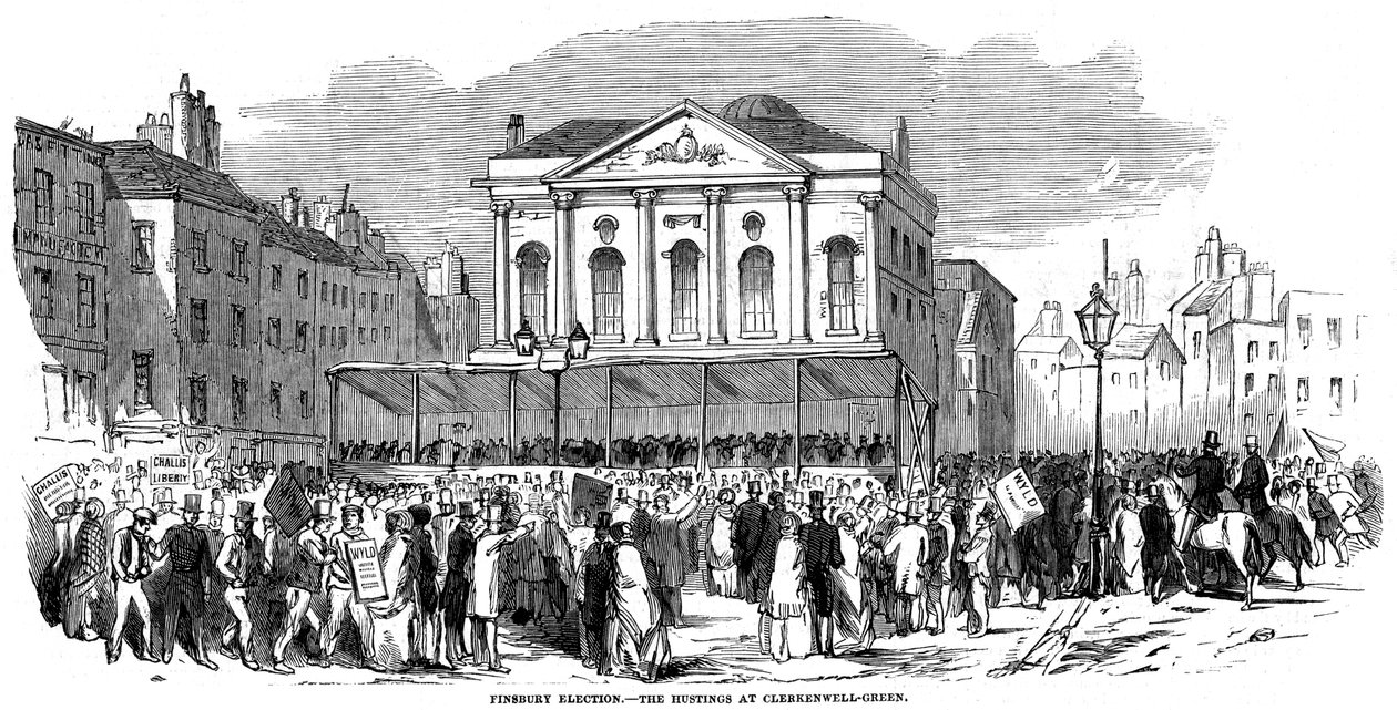هاستينغس الانتخابات في كليركينويل غرين خلال انتخابات فينسبري ، لندن ، 1852 بواسطة غير معروف
