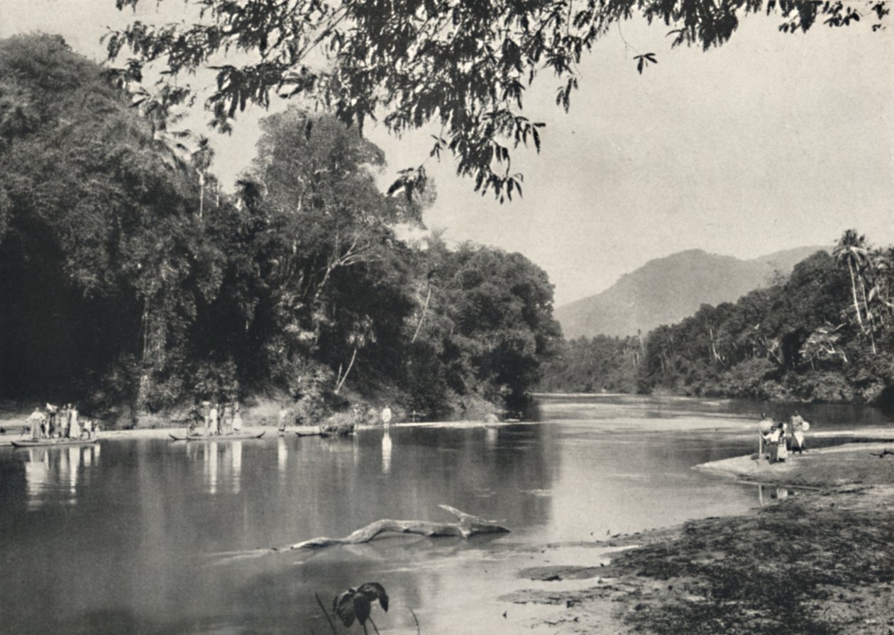 منطقة الاستحمام الفيل في Mahavaliganga بالقرب من كاندي ، 1926 بواسطة غير معروف