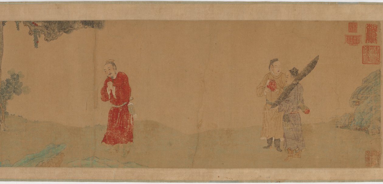 الإمبراطور شي لو تبجيل راهب بوذي ، 1368-1644. بواسطة غير معروف