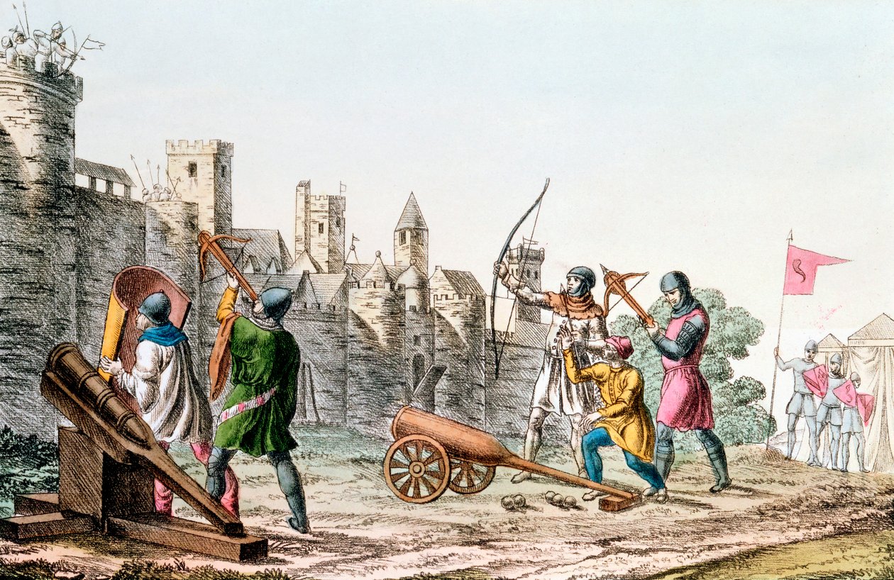 القوات الإنجليزية تهاجم بلدة فرنسية ، حرب المائة عام ، 1337-1453 c1830 بواسطة غير معروف