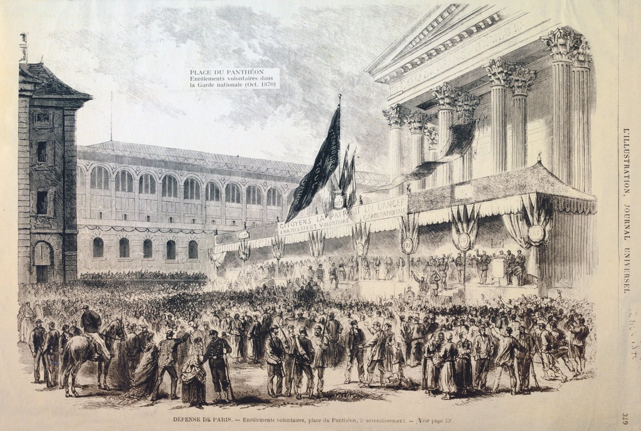 تجنيد المتطوعين في الحرس الوطني ، ساحة البانثيون ، باريس ، 1870-1871 بواسطة غير معروف