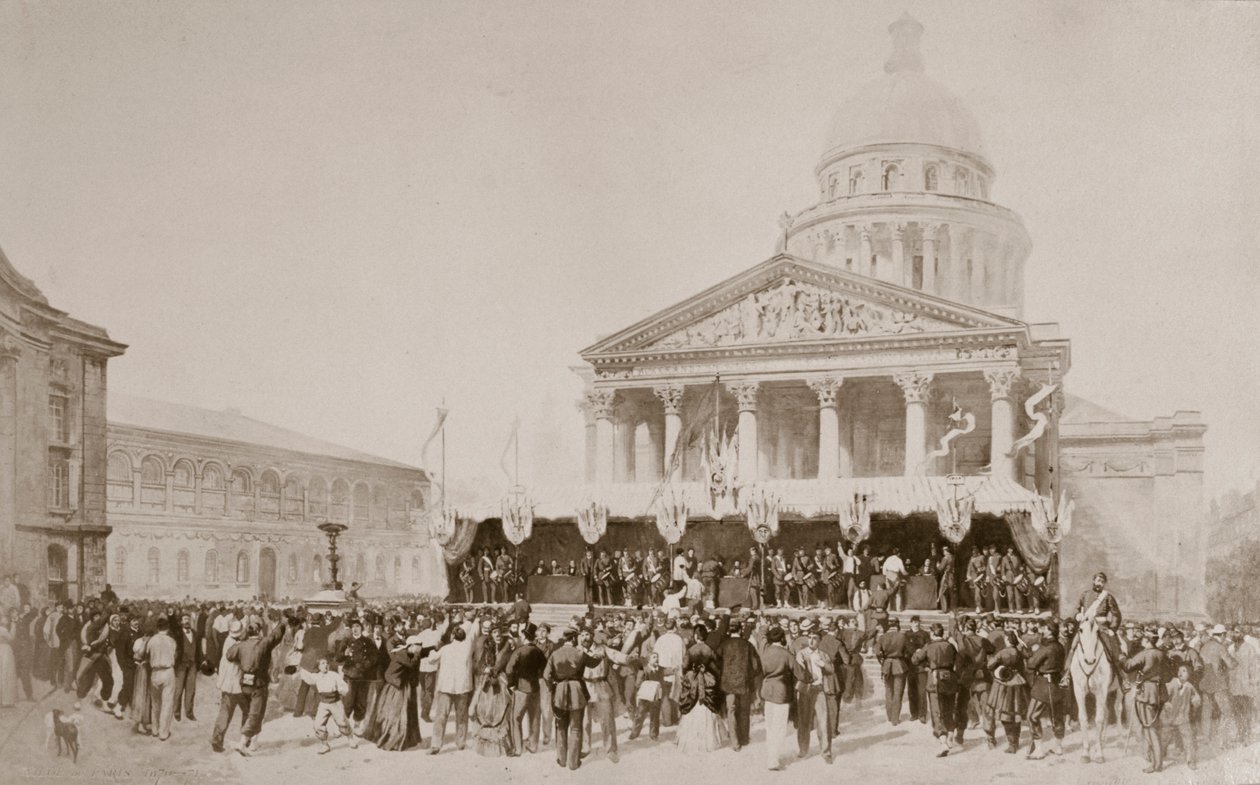 تجنيد متطوعين في الحرس الوطني ، ساحة البانثيون ، باريس ، 1870-1871 بواسطة غير معروف