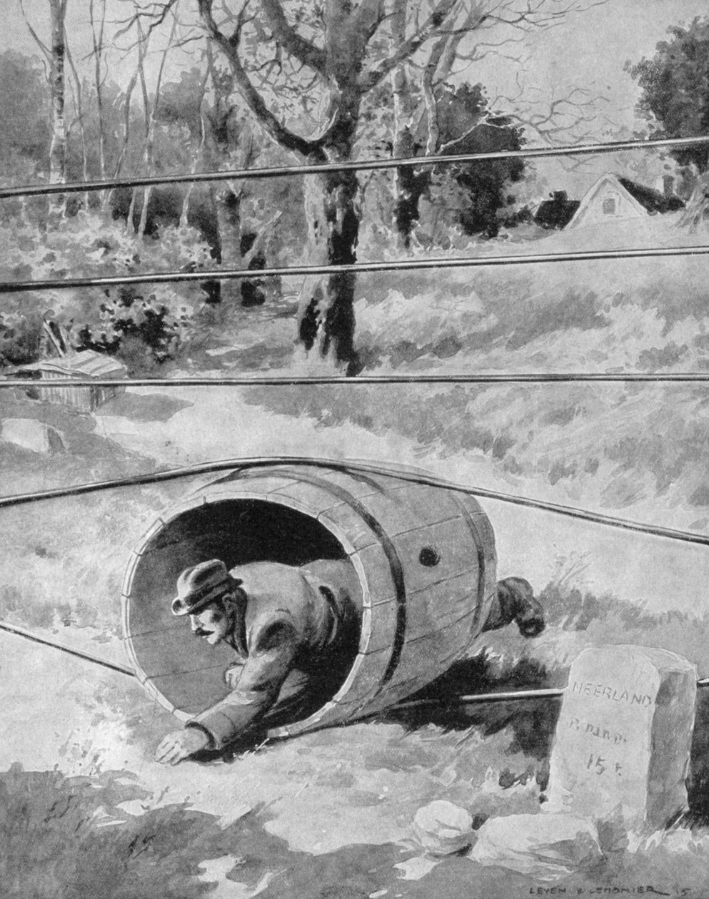دخول هولندا من الحدود البلجيكية ، 1915 بواسطة غير معروف