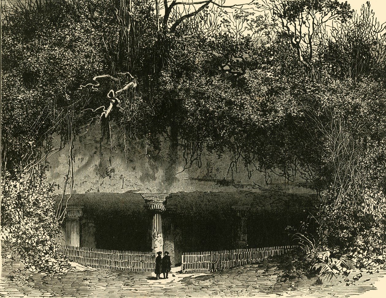 مدخل الكهف في رئاسة إليفانتا بومباي 1890. بواسطة غير معروف