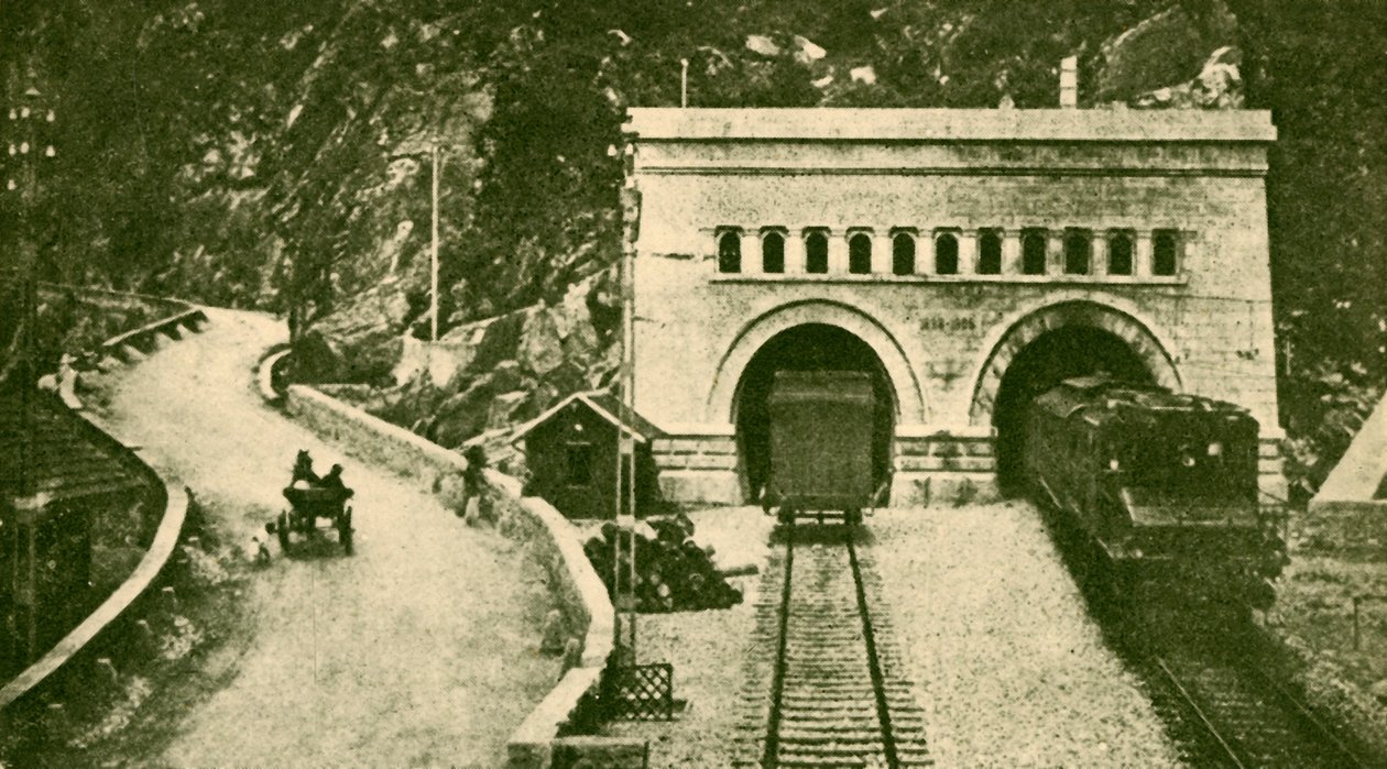 مدخل نفق Simplon 12 12 Miles Long Connecting Switzerland and Italy، c1930. بواسطة غير معروف
