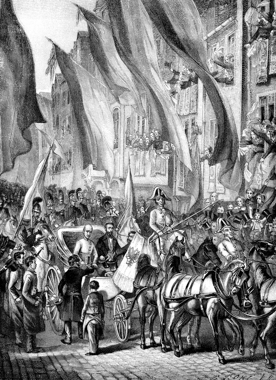دخول الأرشيدوق جون من النمسا في فرانكفورت في 11 يوليو 1848 ، 1848 بواسطة غير معروف