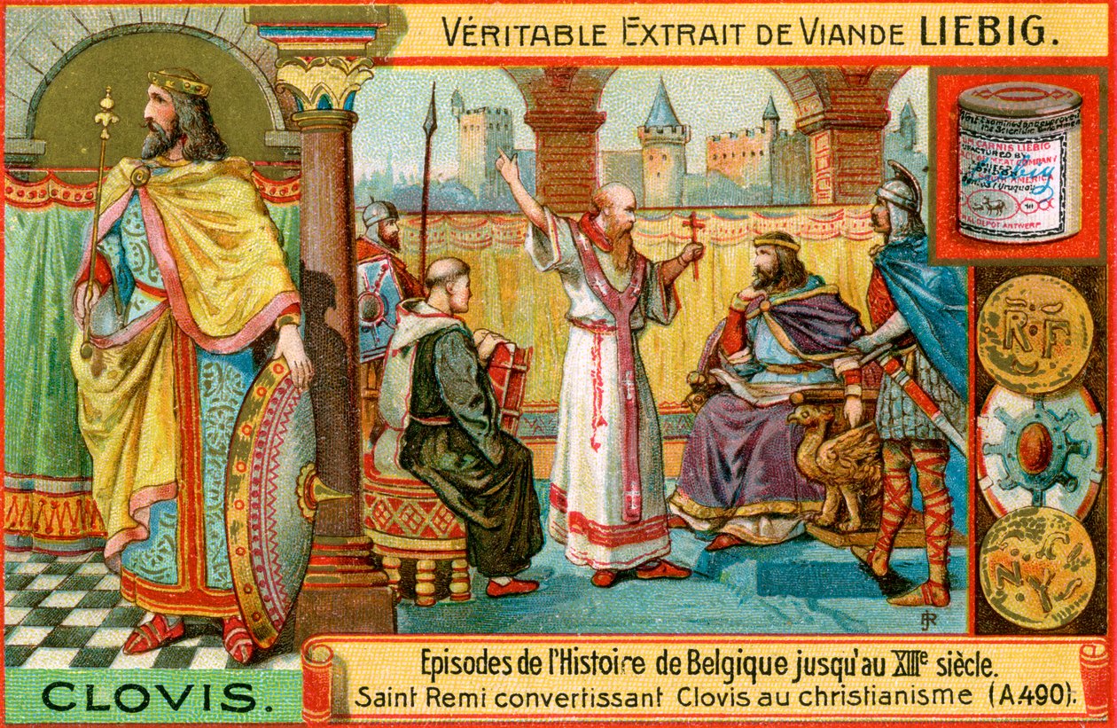 حلقات في تاريخ بلجيكا حتى القرن الثالث عشر: King Clovis I، c1900 بواسطة غير معروف