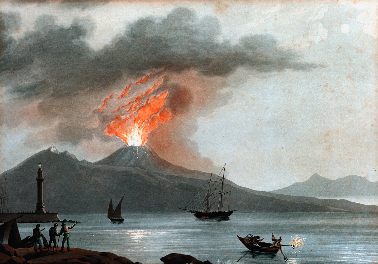 ثورة فيزوف ، إيطاليا ، c1815 بواسطة غير معروف