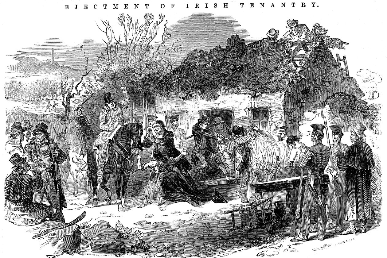 عائلة فلاحين أيرلنديين تم طردهم ، 1848 بواسطة غير معروف