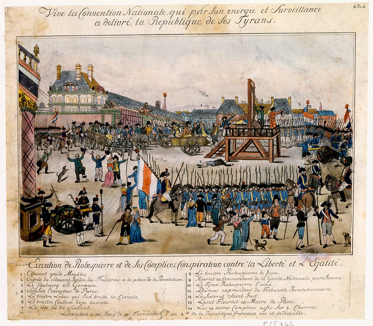 إعدام روبسبير وشركائه ، 1794 بواسطة غير معروف