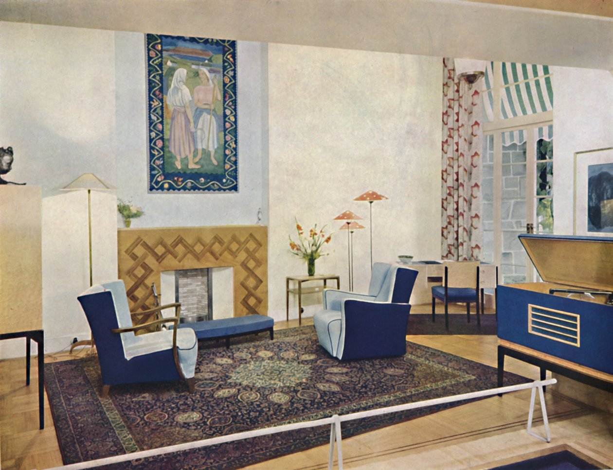 غرفة المعيشة Exhbition من تصميم Esmé Gordon، ARIBA، ARIAS، c1945 بواسطة غير معروف