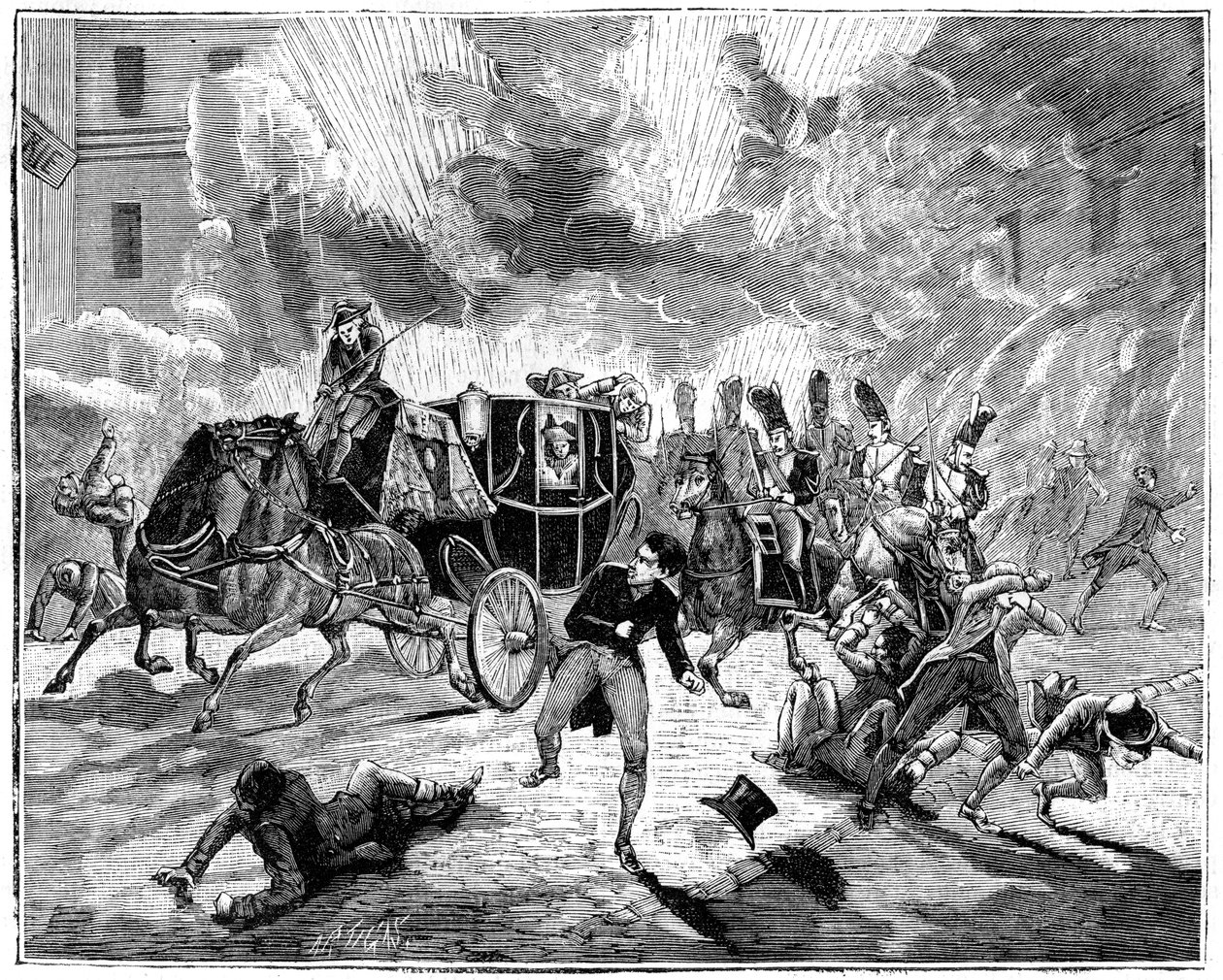 انفجار في شارع دي لا لوي ، باريس ، فرنسا ، 24 ديسمبر 1800-1882-1884 بواسطة غير معروف
