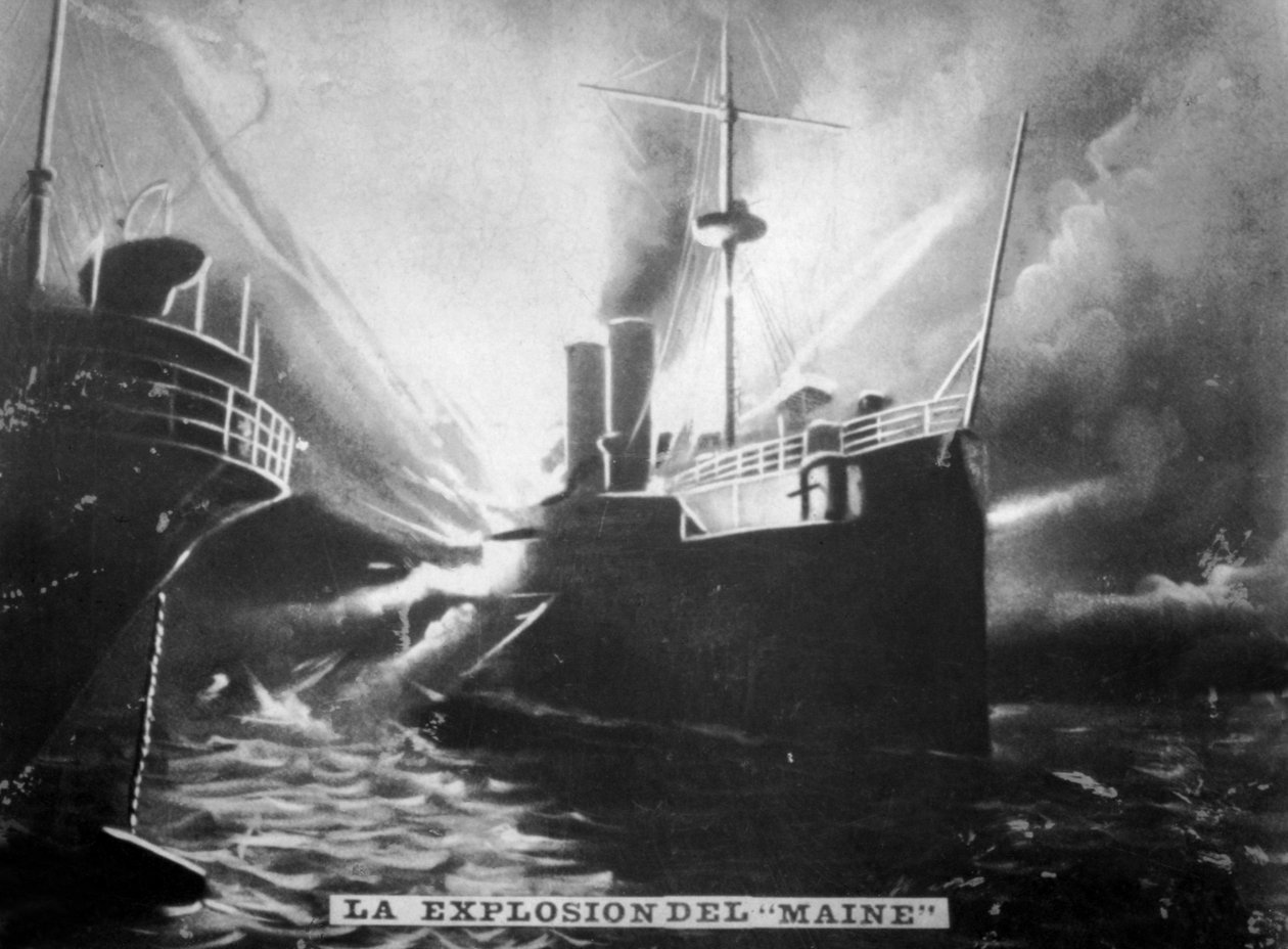 انفجار في SS Maine ، 1898 ، c1910 بواسطة غير معروف