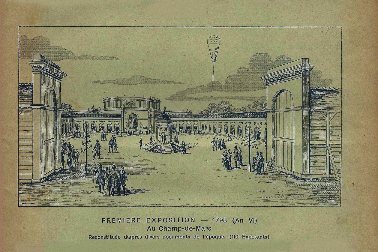 - معرض منتجات الصناعة الفرنسية بباريس 1798 من بون مارشيه 1900. بواسطة غير معروف