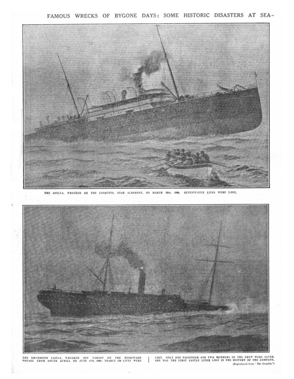 حطام الأيام الخوالي الشهيرة: بعض الكوارث التاريخية في البحر ، 20 أبريل 1912. بواسطة غير معروف