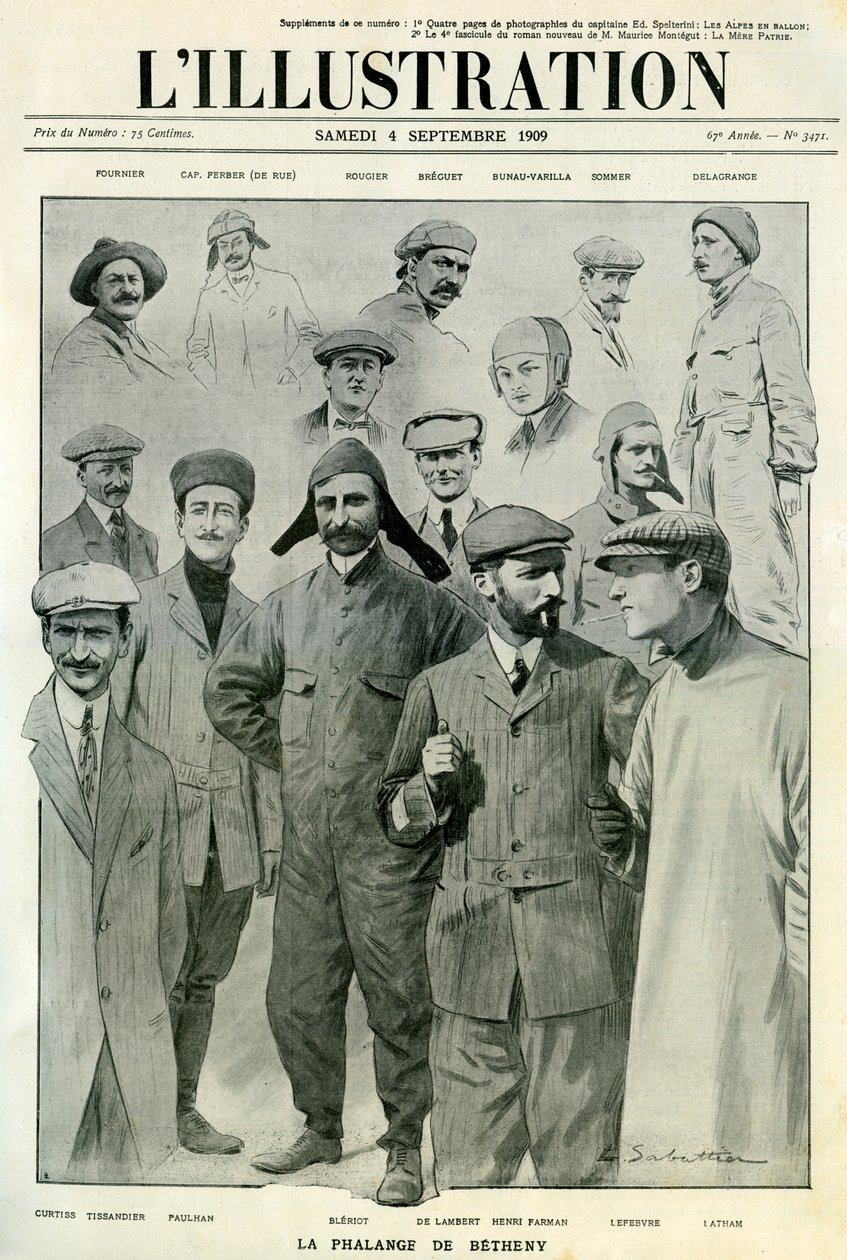 طيارون مشهورون ، غطاء LIllustration ، 4 سبتمبر 1909 بواسطة غير معروف