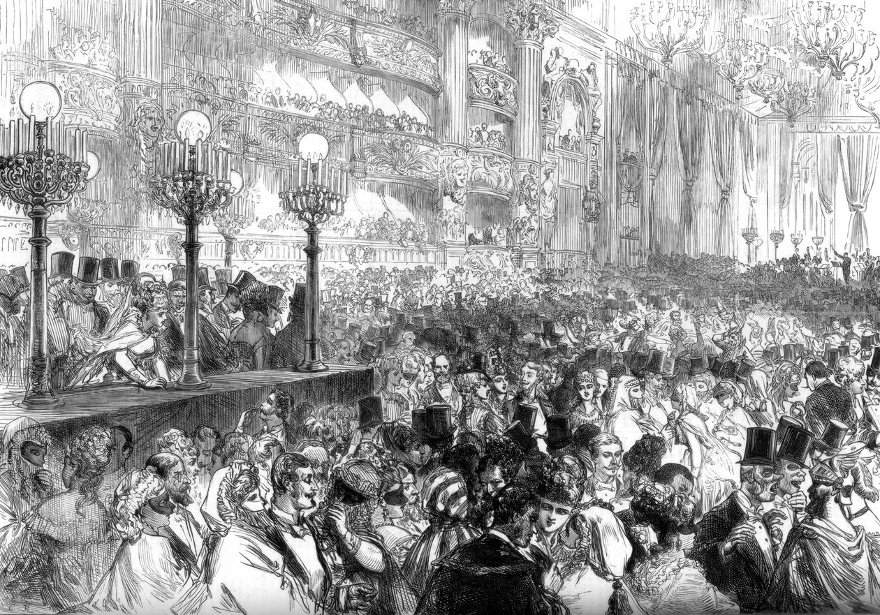 كرة تنكرية في دار الأوبرا الكبرى الجديدة في باريس ، لصالح الفقراء ، 1875 بواسطة غير معروف