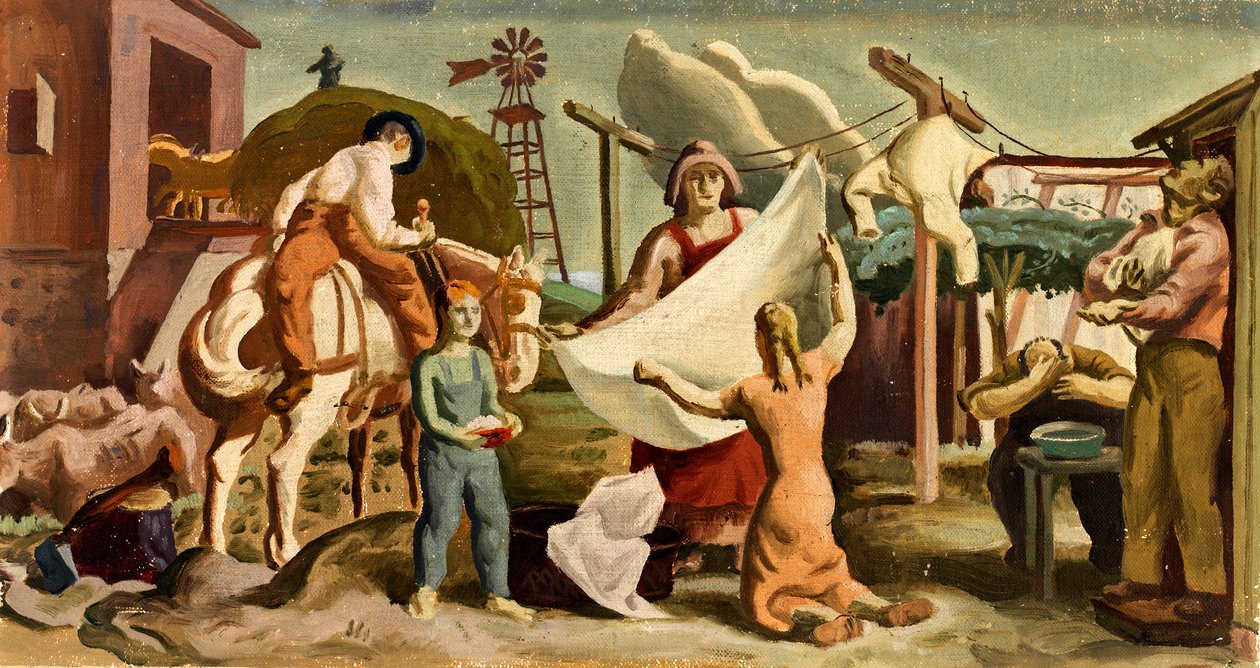 دراسة جدارية Farm Life ، كاليفورنيا. 1933-1943. بواسطة غير معروف