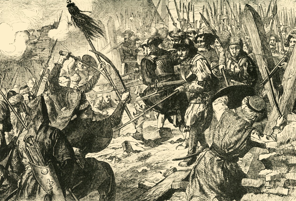 الاعتداء النهائي على الأتراك في حصارهم الأول لفيينا 1529 ، 1890. بواسطة غير معروف