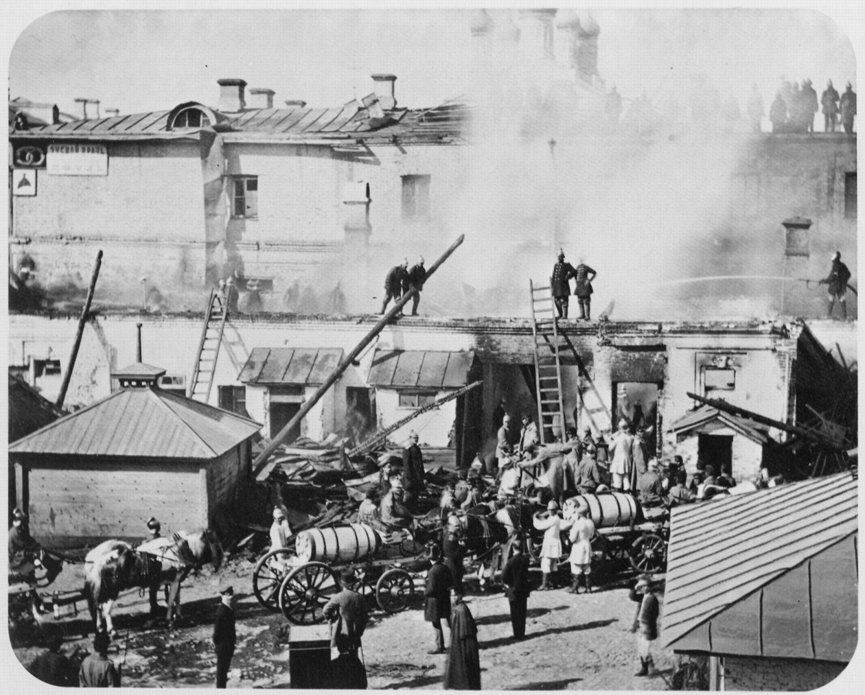 حريق في موسكو ، روسيا ، 1872 بواسطة غير معروف