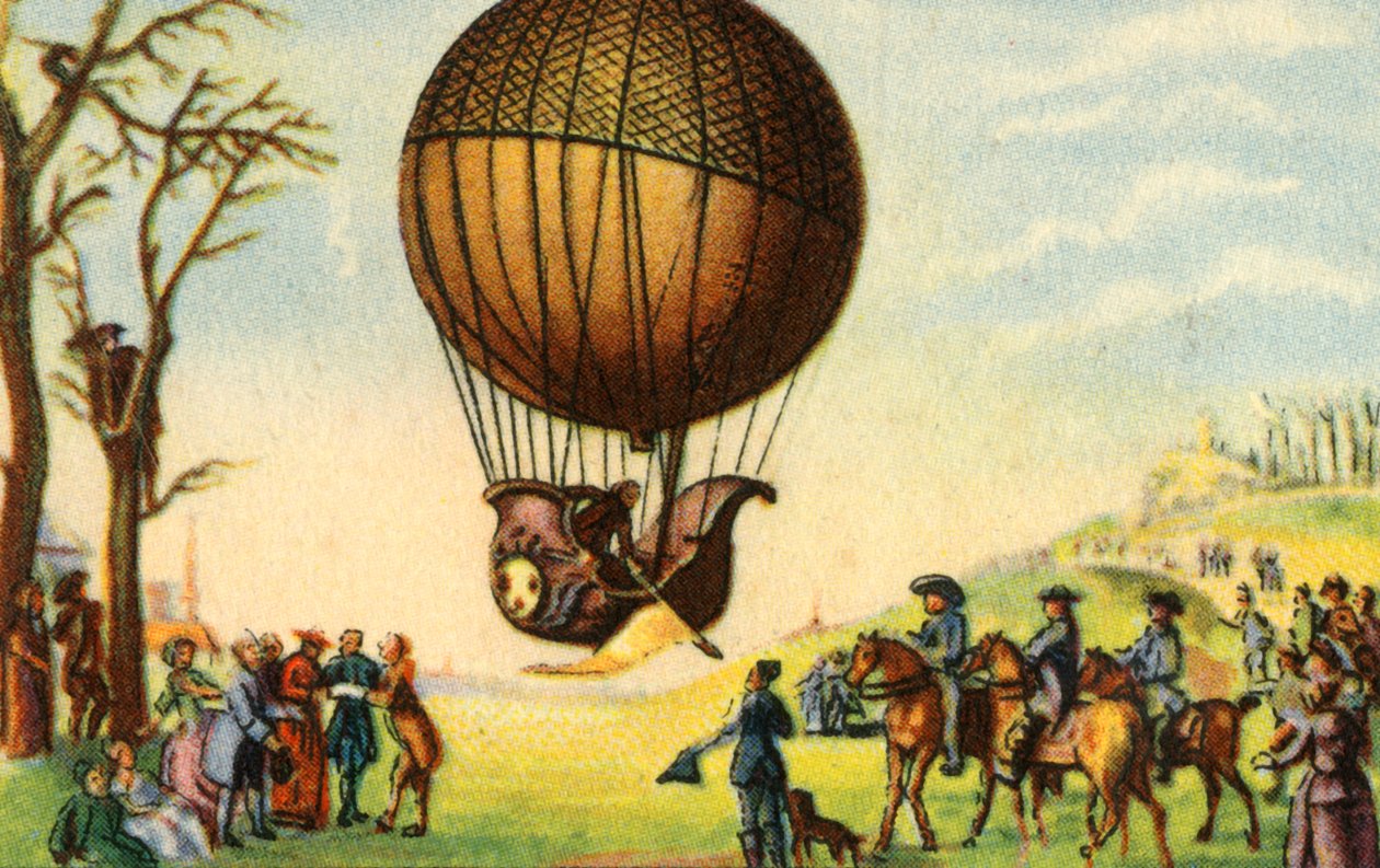 أول صعود مأهول لبالون الهيدروجين ، باريس ، فرنسا ، 1 ديسمبر 1783 ، 1932. بواسطة غير معروف