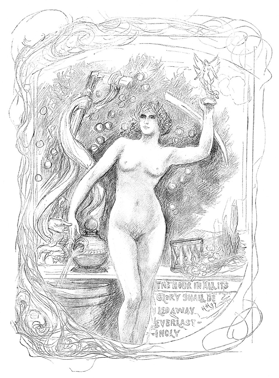 أول رسم مينا للمينا يجب أن تسير الساعة في كل مجدها إلى الأبد ، 1899 بواسطة غير معروف