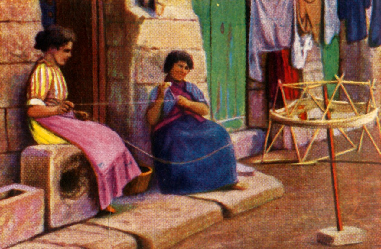 خيوط لف الصيادين للشباك ، مالطا ، c1928. بواسطة غير معروف