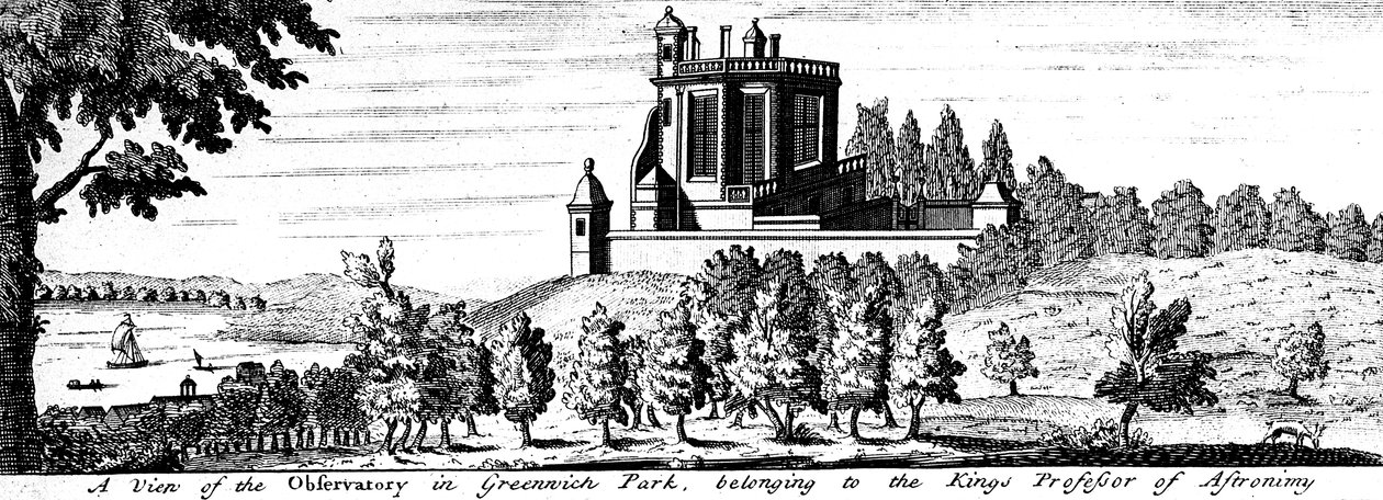 Flamsteed House في غرينتش بارك ، لندن ، أواخر القرن السابع عشر بواسطة غير معروف
