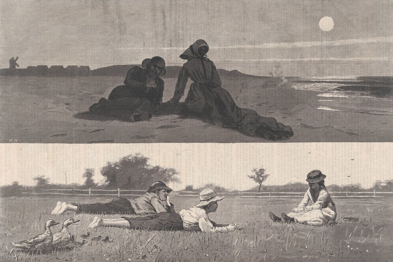 يمزح على شاطئ البحر وفي ميدو هاربر ويكلي ، المجلد. الثامن عشر ، 19 سبتمبر 1874. بواسطة غير معروف