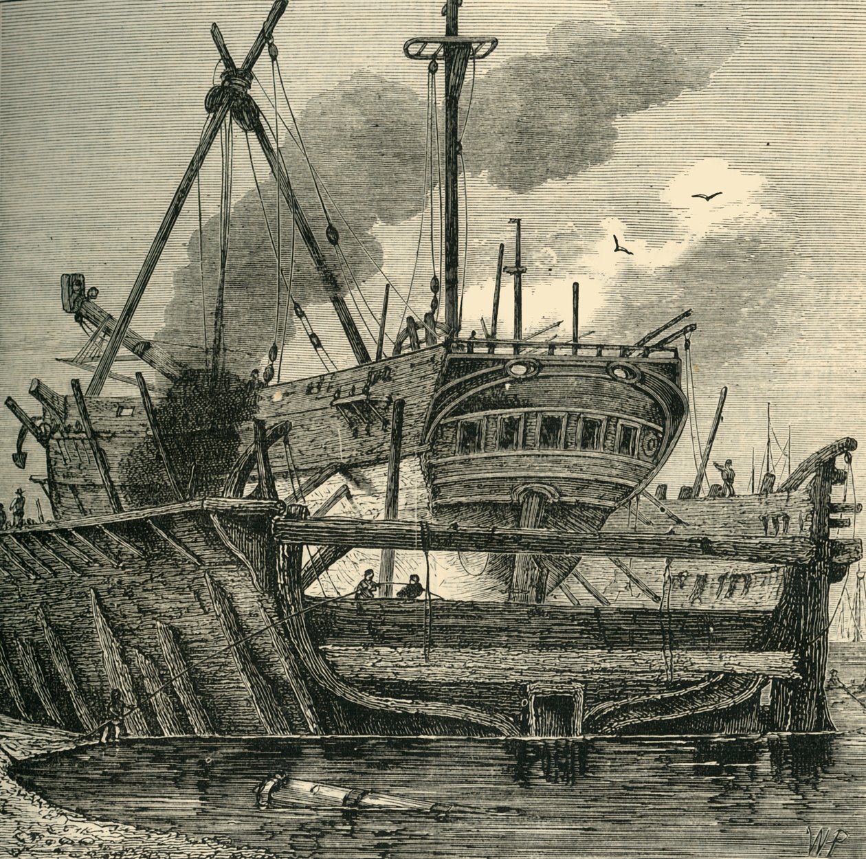رصيف عائم ، Deptford 1820 ، c1878. بواسطة غير معروف