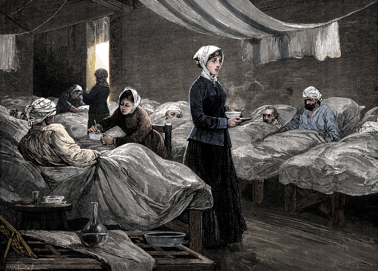 فلورنس نايتنجيل في مستشفى الثكنات في سكوتاري ، c1880 بواسطة غير معروف