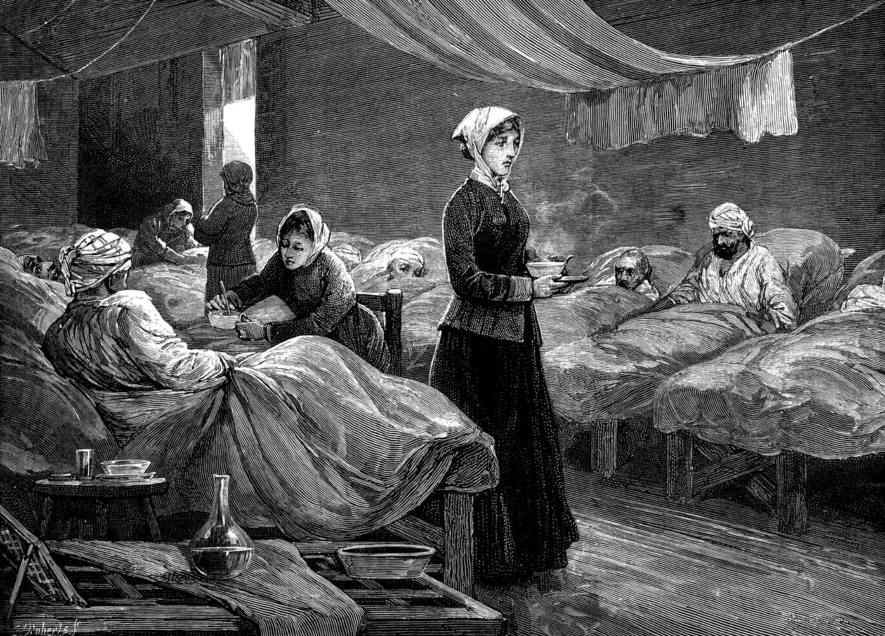 فلورنس نايتنجيل في مستشفى الثكنات في سكوتاري ، c1880 بواسطة غير معروف