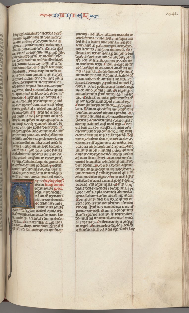 فول. 341r ، دانيال ، تاريخ مؤلف A ، دانيال في عرين الأسود ، ج. 1275-1300. بواسطة غير معروف