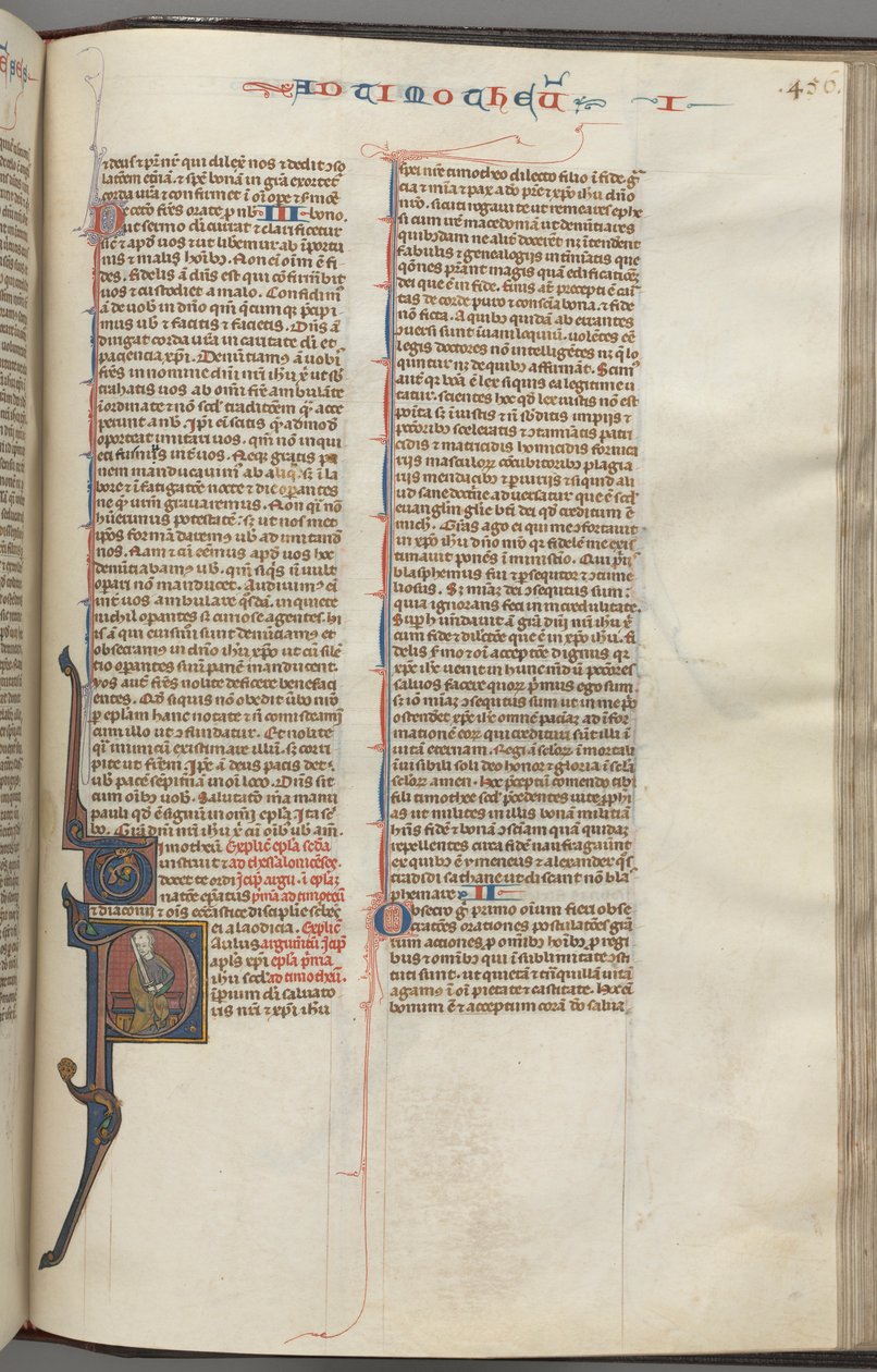 فول. 456 و ، تيموثاوس الأول ، تاريخ P الأولي ، بولس جالس ، ج. 1275-1300. بواسطة غير معروف