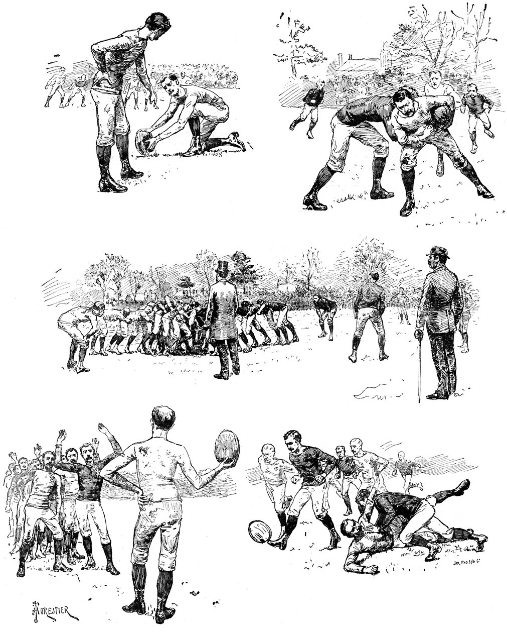 اسكتشات كرة القدم ، 1887 بواسطة غير معروف