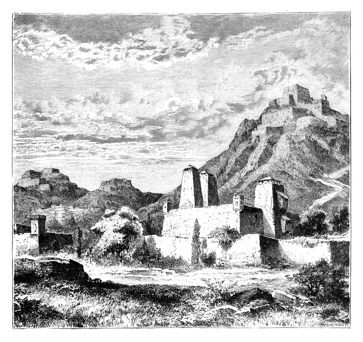 القرى المحصنة بالقرب من لانتشو ، الصين ، 1895 بواسطة غير معروف