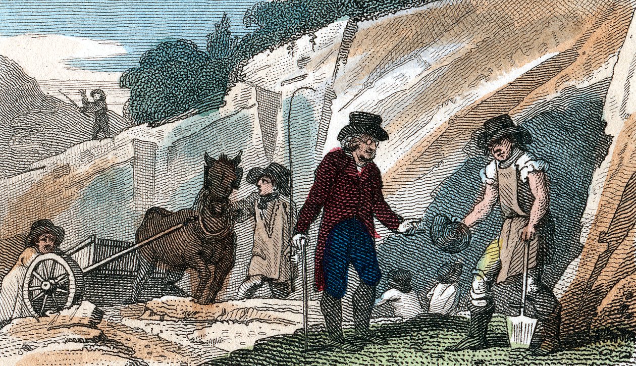 الصيد الأحفوري في حفرة طباشير الكرز هينتون ، كامبريدجشاير ، 1822 بواسطة غير معروف